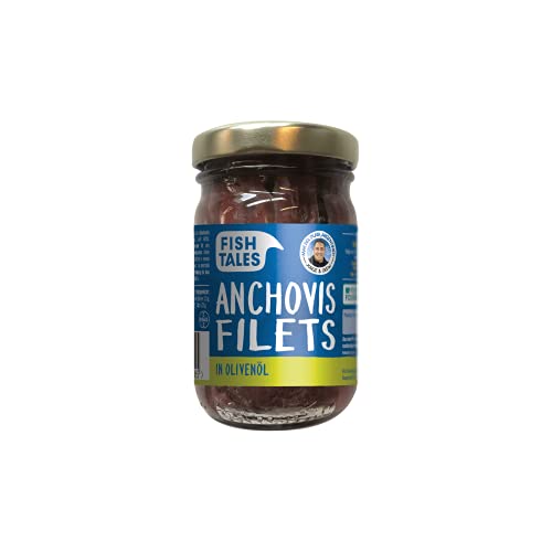 Fish Tales MSC-Anchovis-Filets Sardellen in Olivenöl - 12 x 100g - aus einer nachhaltigen Anchovisfischerei schnell, einfach und lecker zubereitet, 12 stück