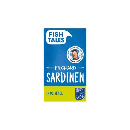 Fish Tales MSC-Pilchard Sardinen in Olivenöl – 12 Dosen – aus nachhaltigem Fang – schnell, einfach und lecker zubereitet – 12 x 120 g