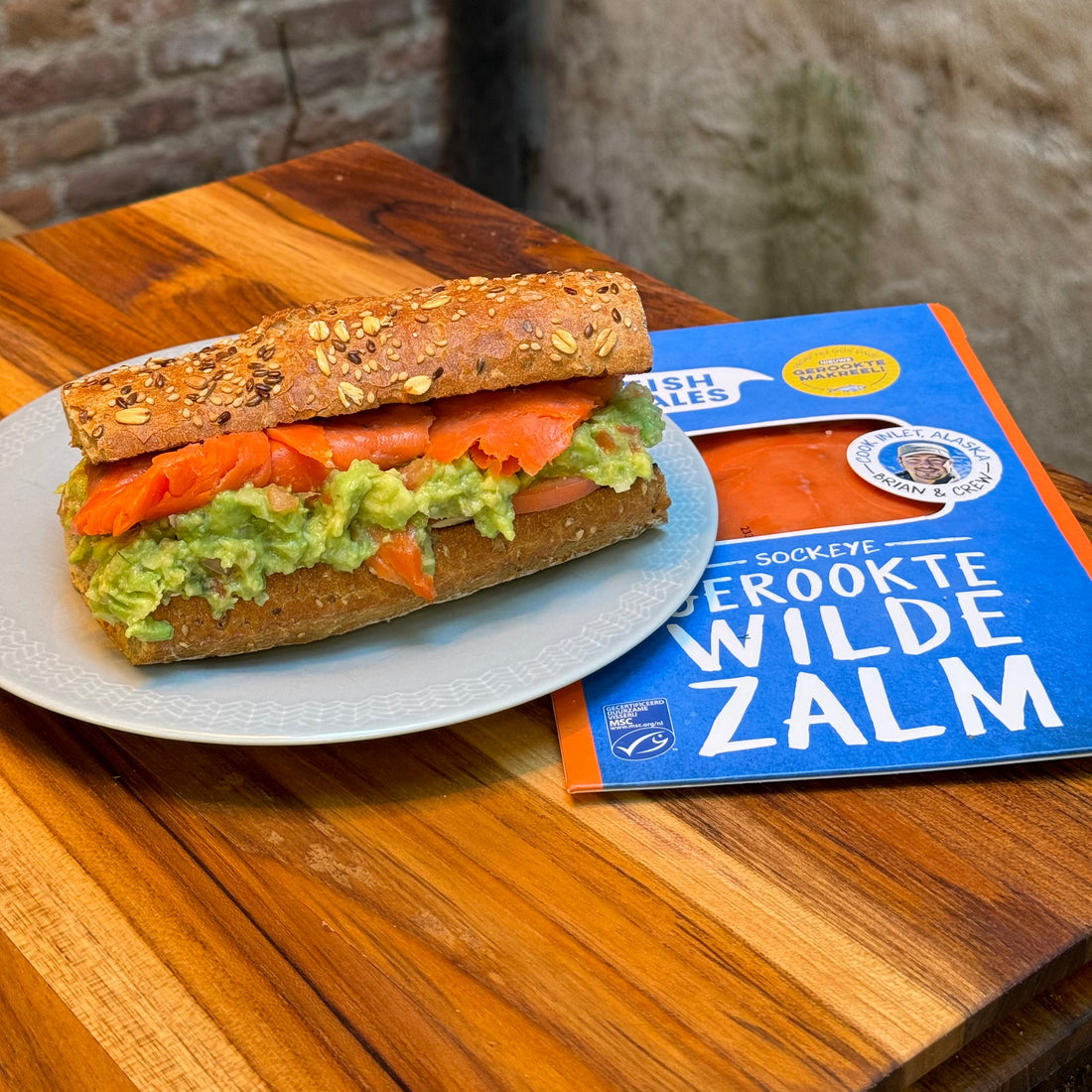 Smoked salmon sandwich
