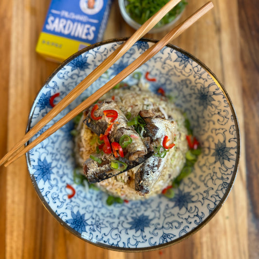 Fried rice with sardines