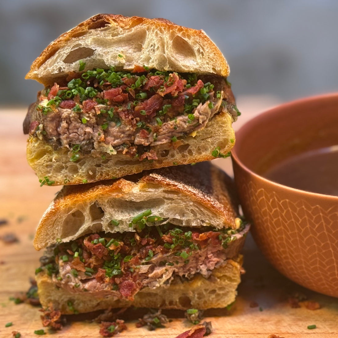 Beef wellington dipping sandwich