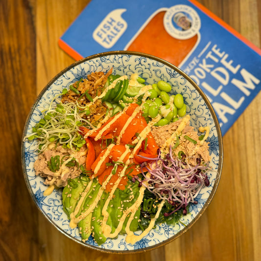 Smoked salmon poke bowl