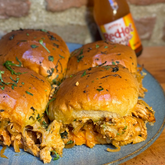 Buffalo chicken sliders