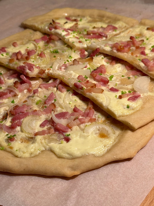 Flammkuchen with bacon