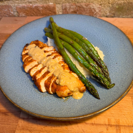 Chicken with creamy garlic parmesan sauce