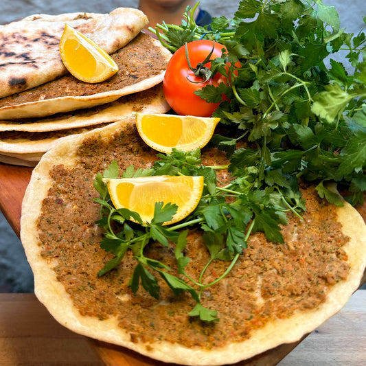 Lahmacun or Turkish pizza