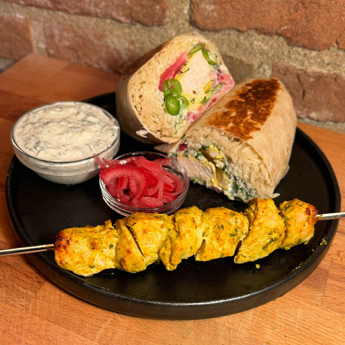 Chicken tikka burrito