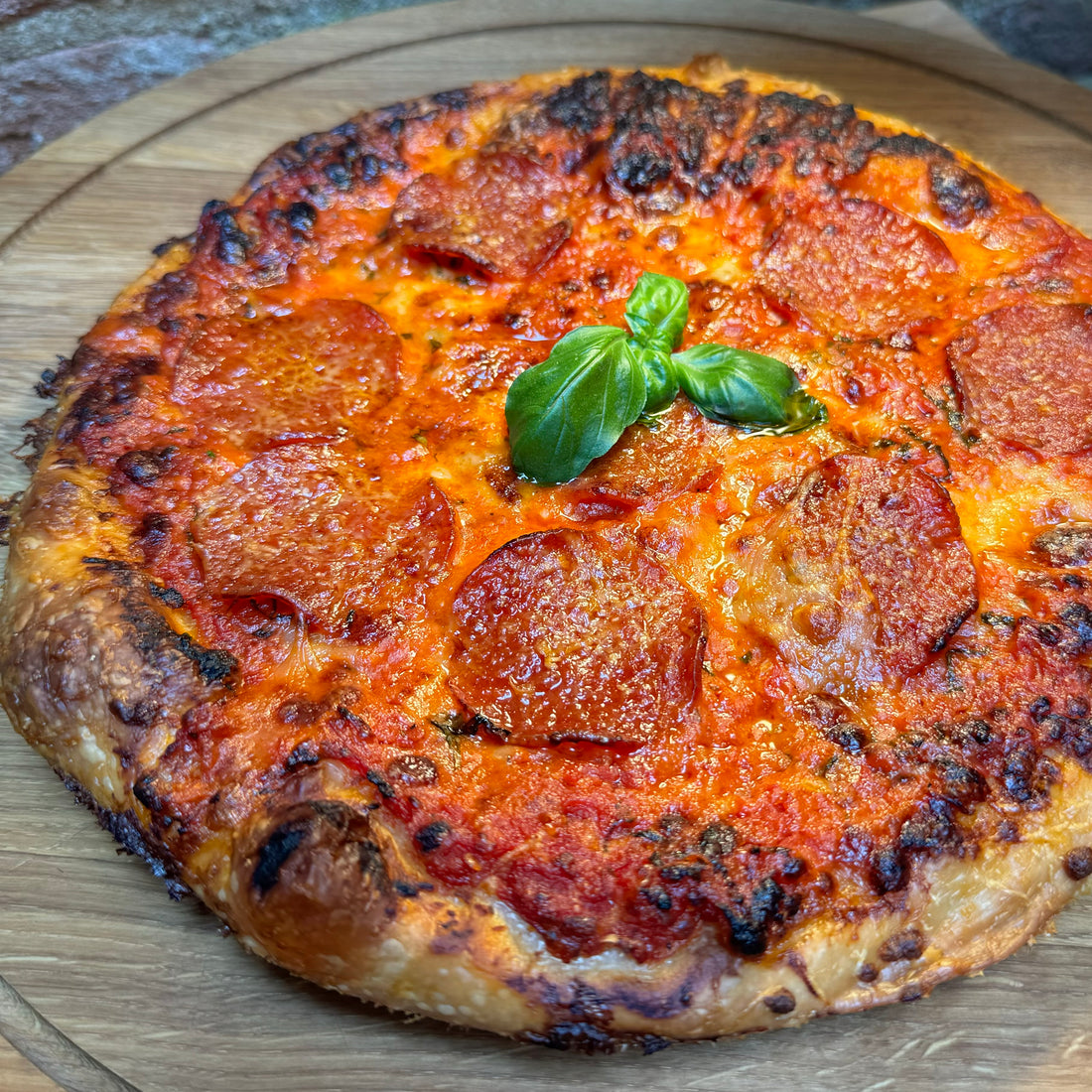 Pepperoni pan pizza