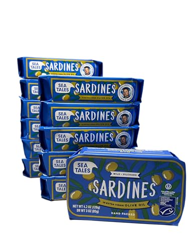 Sea Tales Pilchard Sardines in Extra Virgin Olive Oil - Gluten Free - MSC Certified Sustainably Wild Caught Non-GMO Seafood - 4.2 oz tray (pack of 12)