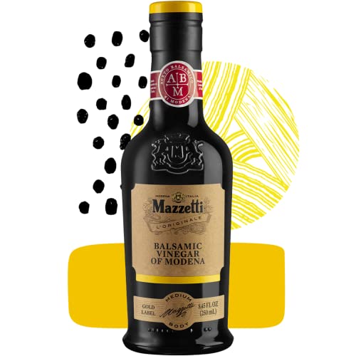 Mazzetti Balsamic Vinegar of Modena Gold Label PGI |Smooth & Balanced | Perfect for Dipping | Matured in Oak Barrels | 8.45 Ounce Bottle