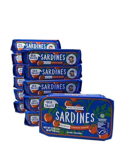 Sea Tales Pilchard Sardines in Spicy Tomato Sauce - Gluten Free - MSC Certified Sustainably Wild Caught Non-GMO Seafood - 4.2 oz tray (pack of 12)