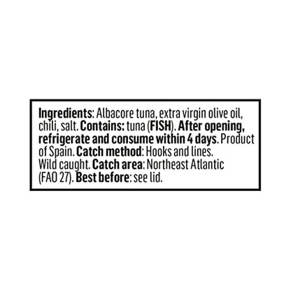 Sea Tales Albacore Fillets in Extra Virgin Olive Oil with Chili in Jar - 100% Pole & Line Wild Sustainably Caught - High Protein Food - Keto Friendly - 7 oz. Jars (Pack of 6)