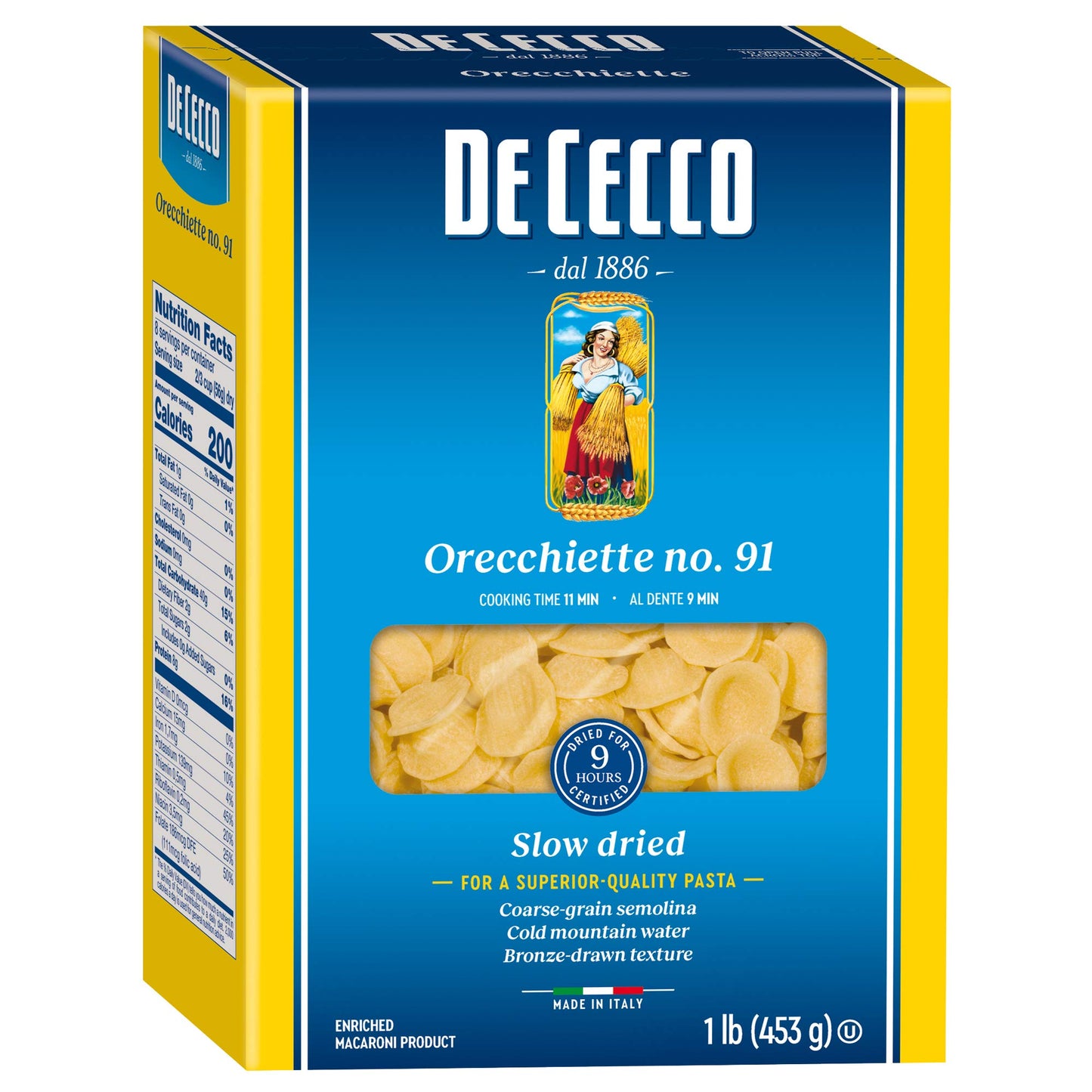 De Cecco Orecchiette No. 91 Pasta 16 Oz. Box